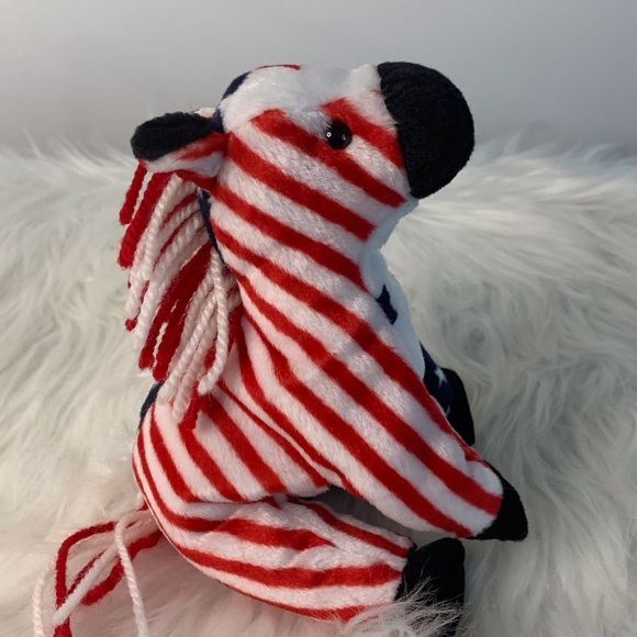 Ty (14) Lefty 2000 Beanie Babies Plush with Red, White, and Blue Stars - Picture 4 of 15